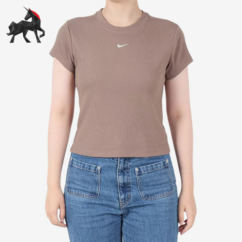 Nike/耐克正品女士Logo修身休闲时尚圆领短袖T恤HV4995-214