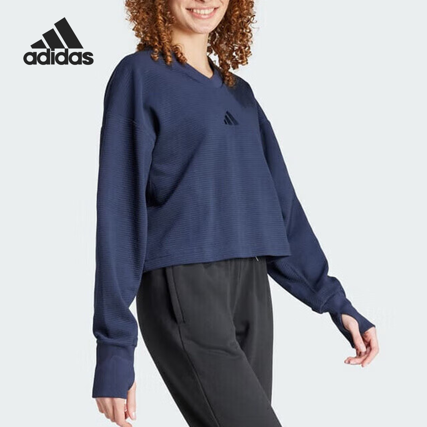 阿迪達斯女士針織休閑衛衣