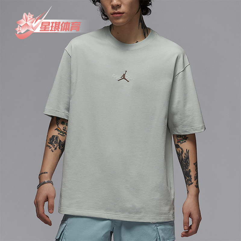 Nike/耐克正品JORDAN男士厚实圆领印花透气经典短袖IF0381-034