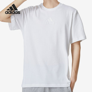 新款 Adidas 夏季 男子运动休闲宽松短袖 阿迪达斯官方正品 T恤HJ9806