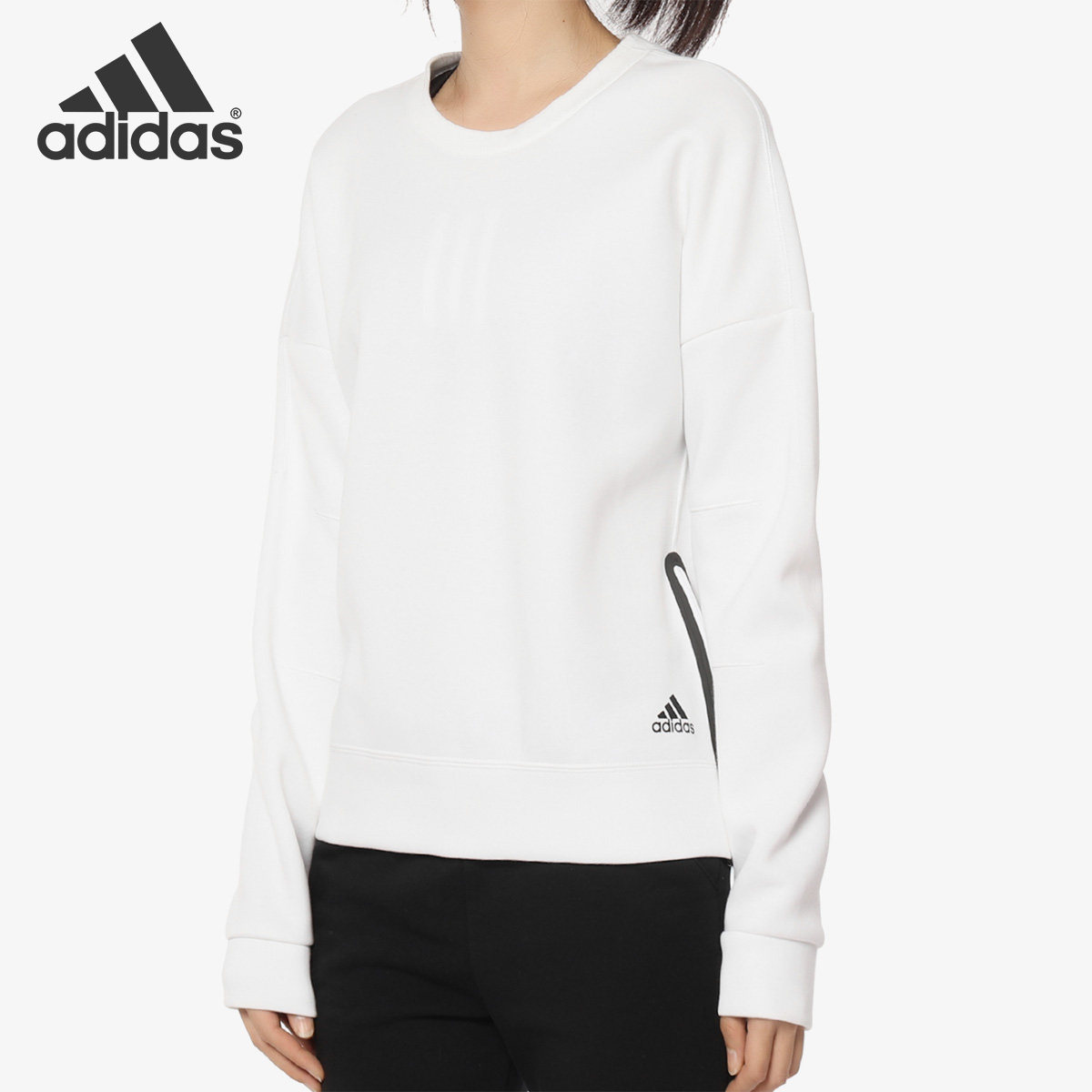 阿迪达斯女子圆领运动套头衫