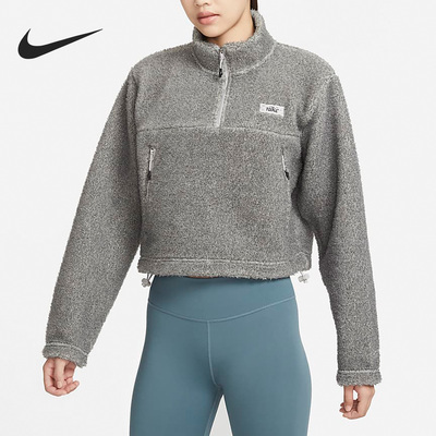 Nike/耐克正品冬季新款女子休闲仿羊羔绒加厚卫衣DQ6243-029