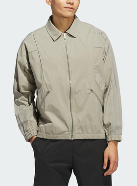 Adidas/阿迪达斯正品新款男士宽松高尔夫运动翻领外套JF4863