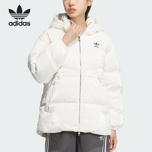 阿迪达斯女士保暖仿皮羽绒服
