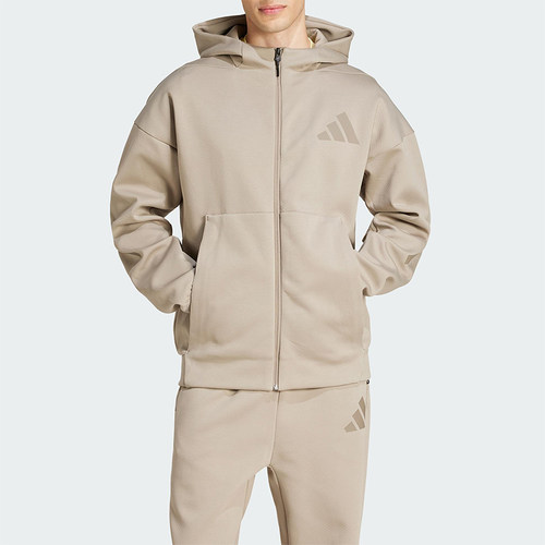 Adidas/阿迪达斯正品新款男士针织柔软连帽拉链外套JC5495