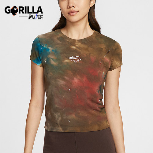 Nike/耐克正品夏季女士圆领修身短款时尚印花休闲短袖II7232-289