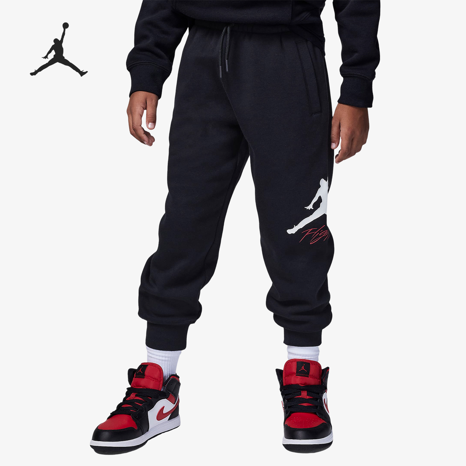 Nike/耐克正品Jordan小童加绒保暖针织束脚运动长裤FZ6354