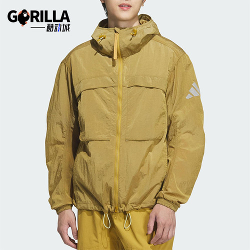 Adidas/阿迪达斯正品连帽轻薄男士经典运动休闲外套夹克JM2047