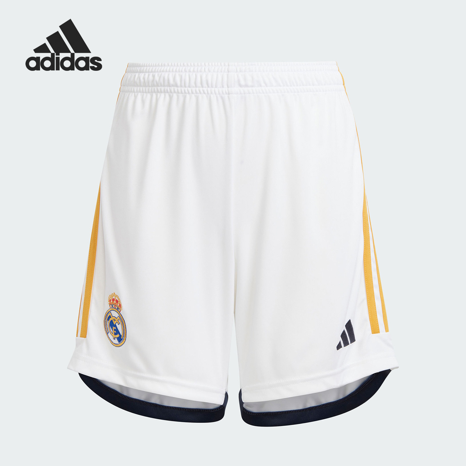 Adidas/阿迪达斯官方正品皇马球迷版主场大童足球运动短裤IB0007