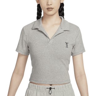 Nike/耐克官方正品夏季新款女士简约翻领休闲运动短袖HJ6852-063