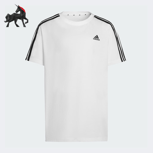 Adidas/阿迪达斯正品夏季大童运动圆领经典针织柔软短袖T恤KT9185