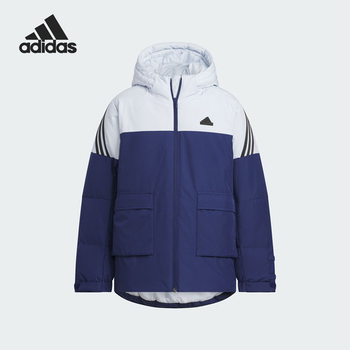 Adidas/阿迪达斯正品新款儿童保暖运动休闲连帽羽绒服JI6146