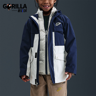 410 2025小童拉链复古三合一两件套羽绒服IR0020 Nike 耐克正品