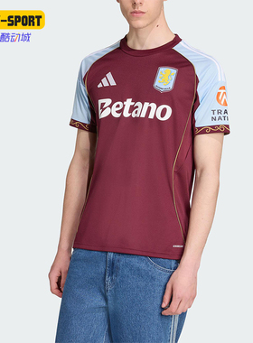 Adidas/阿迪达斯正品AVFC H JSY男士训练足球运动拼接短袖JN8061