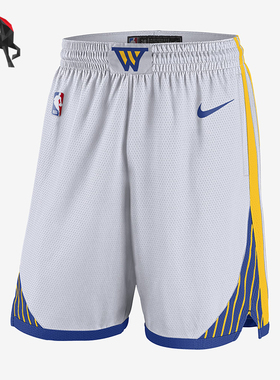 Nike/耐克正品金州勇士队NBA男士轻盈透气运动短裤FQ4108-100