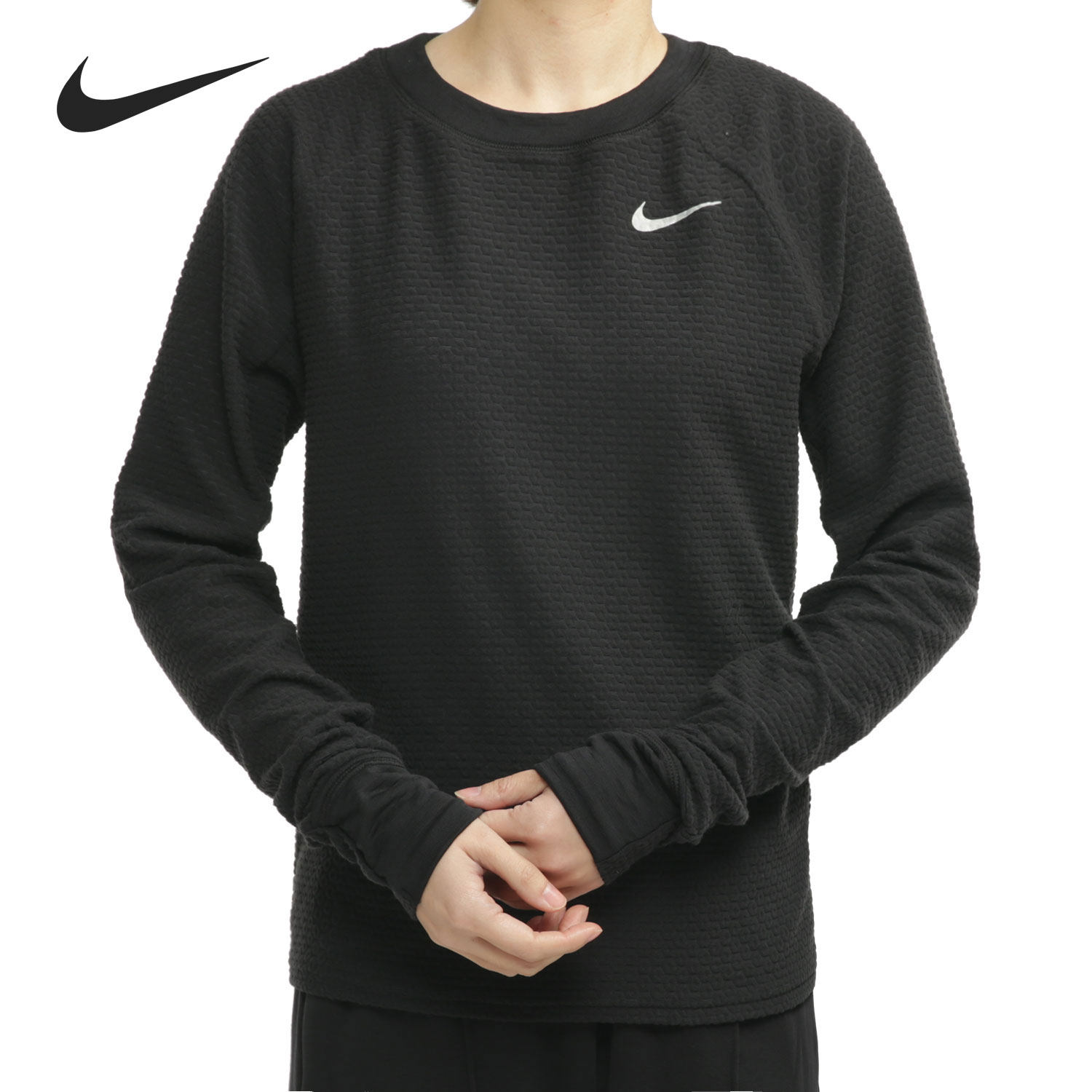 nike/耐克正品新款therma 女子跑步圆领长袖休闲运动t恤 cu3262