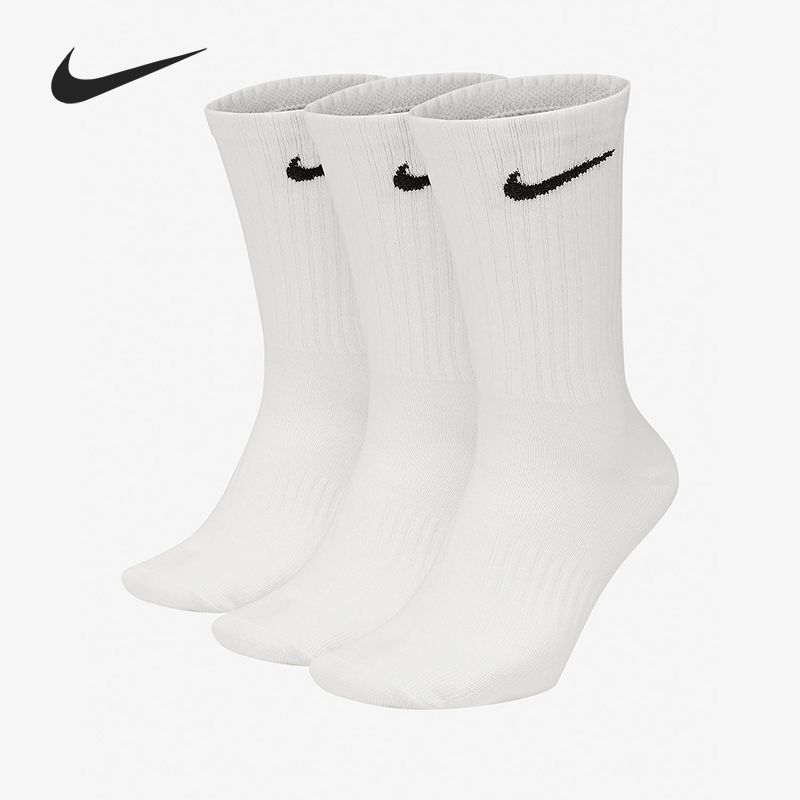 Nike/耐克正品男女款情侣透气运动训练中筒袜三双装SX7676-100