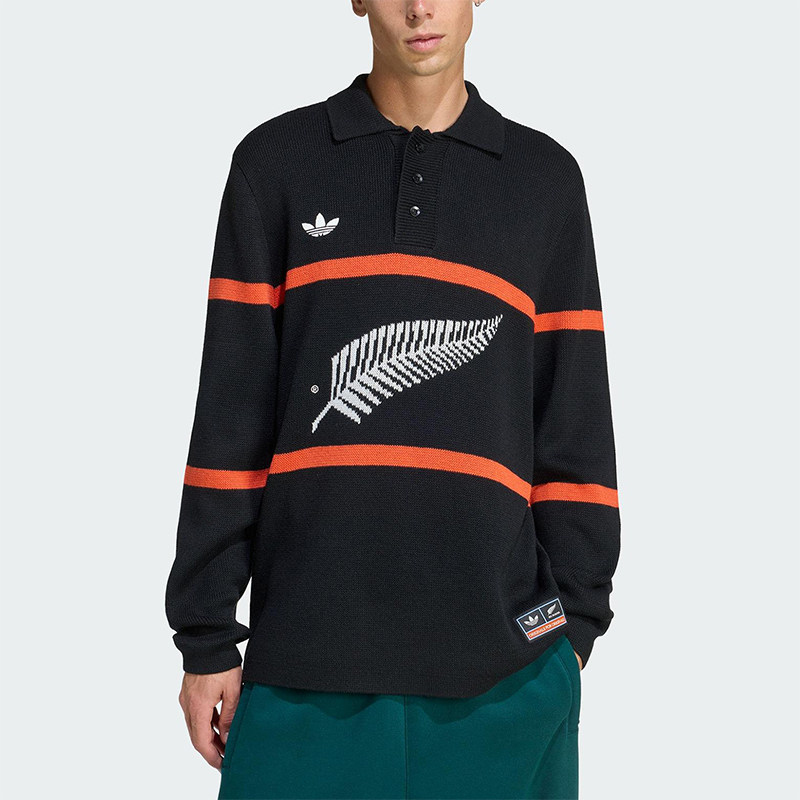Adidas/阿迪达斯正品三叶草男士运动针织翻领长袖POLO衫KG4640