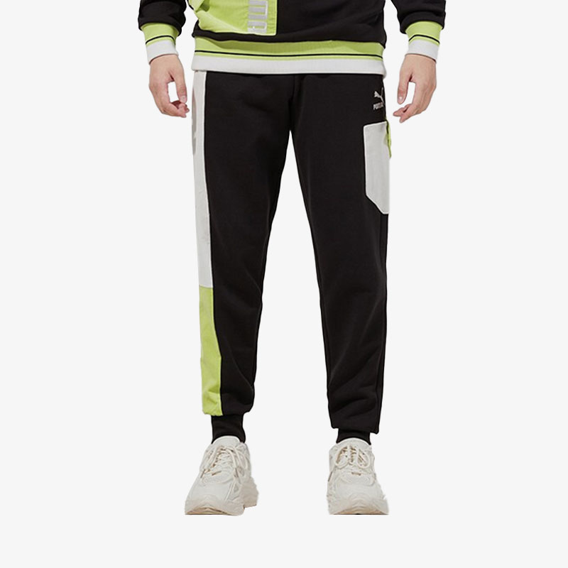 彪马男子针织拼接束脚长裤