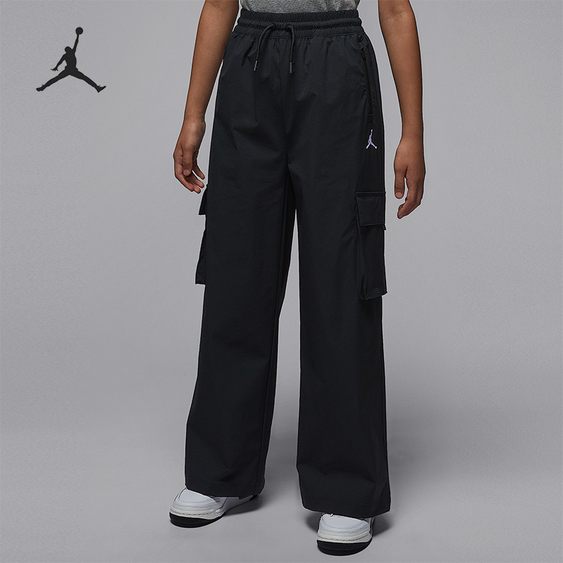 Nike/耐克正品JORDAN大童休闲梭织直筒工装运动长裤IO2490-010
