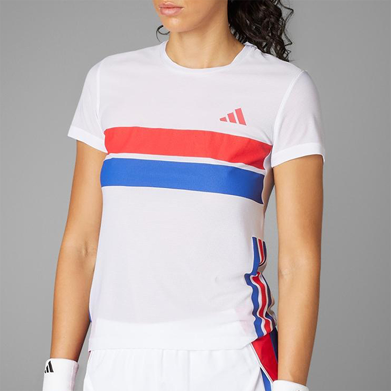 Adidas/阿迪达斯正品CLIMACOOL女士网眼透气圆领运动短袖JD7326