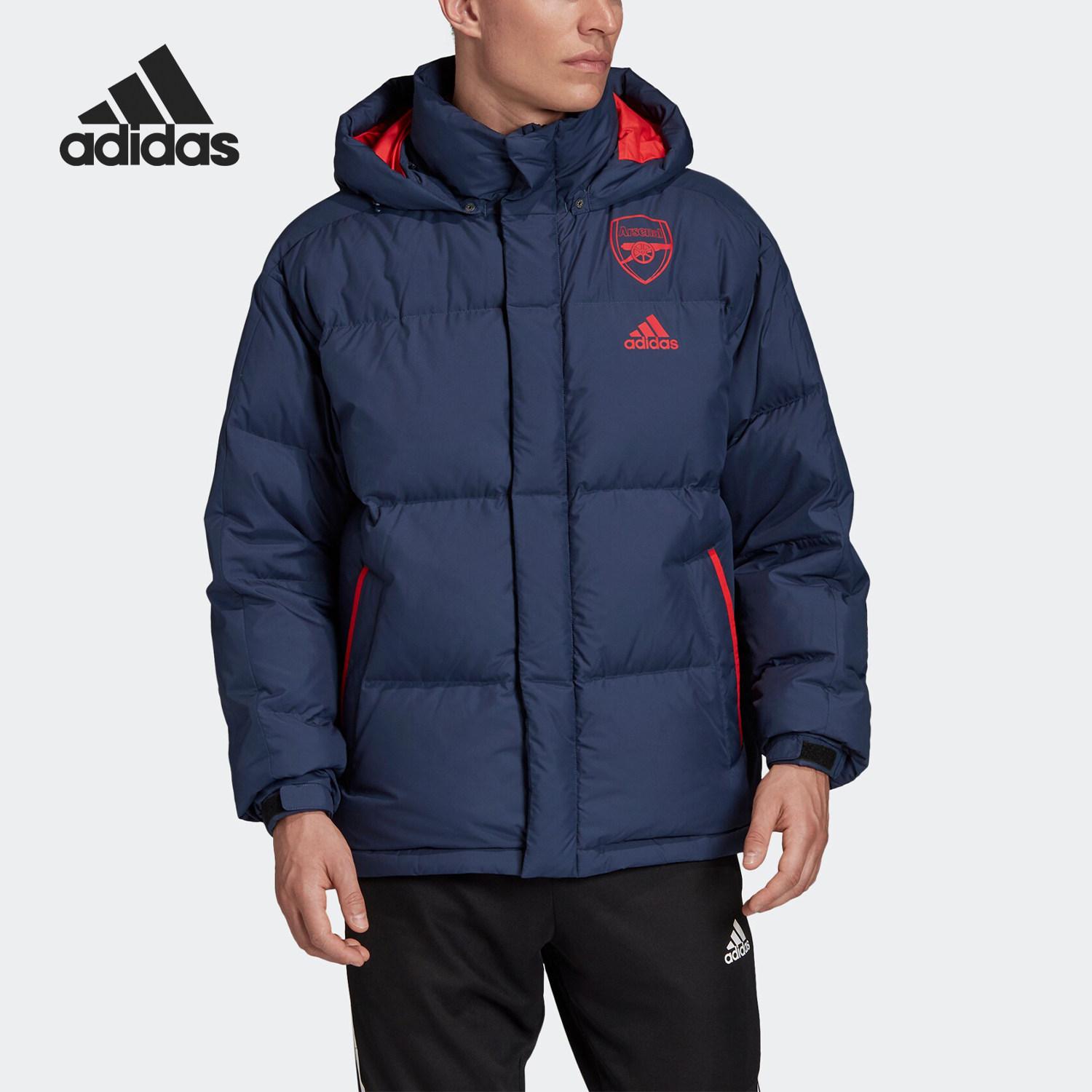 Adidas/阿迪达斯正品当季新款男子皇马足球短款保暖羽绒服FQ3318