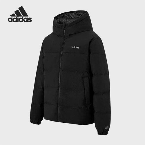 Adidas/阿迪达斯正品男士休闲舒适拉链保暖连帽羽绒服KC2156