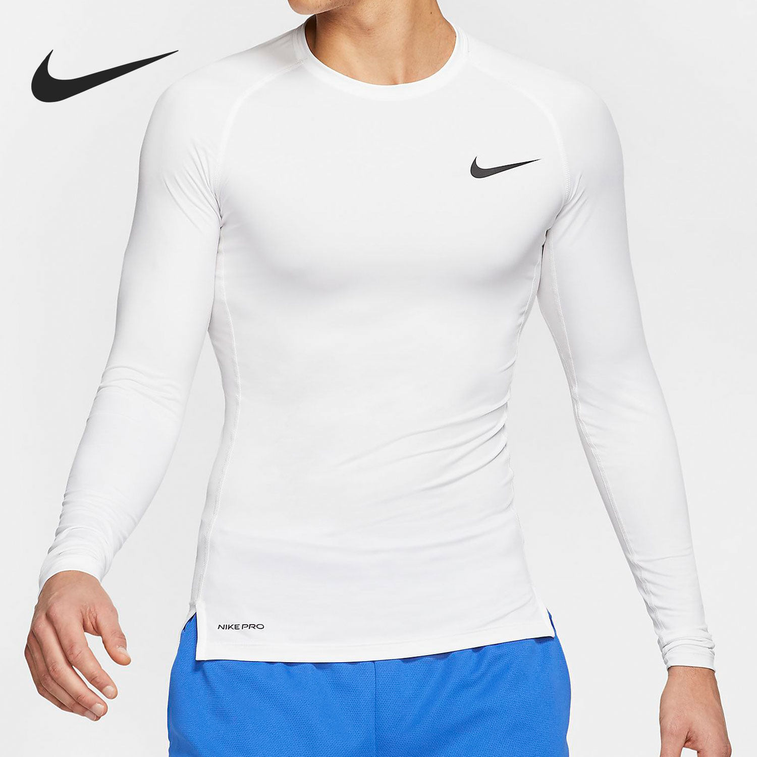 Nike耐克正品PRO男子长袖训练紧身上衣新款透气长袖T恤BV5589-100