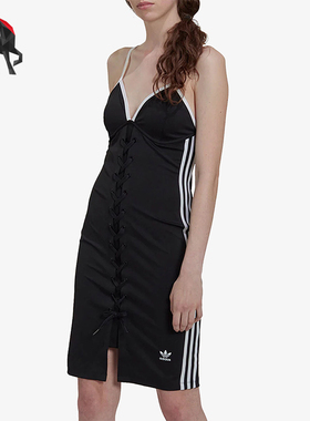 Adidas/阿迪达斯正品三叶草女士简约修身无袖连衣裙HK5084