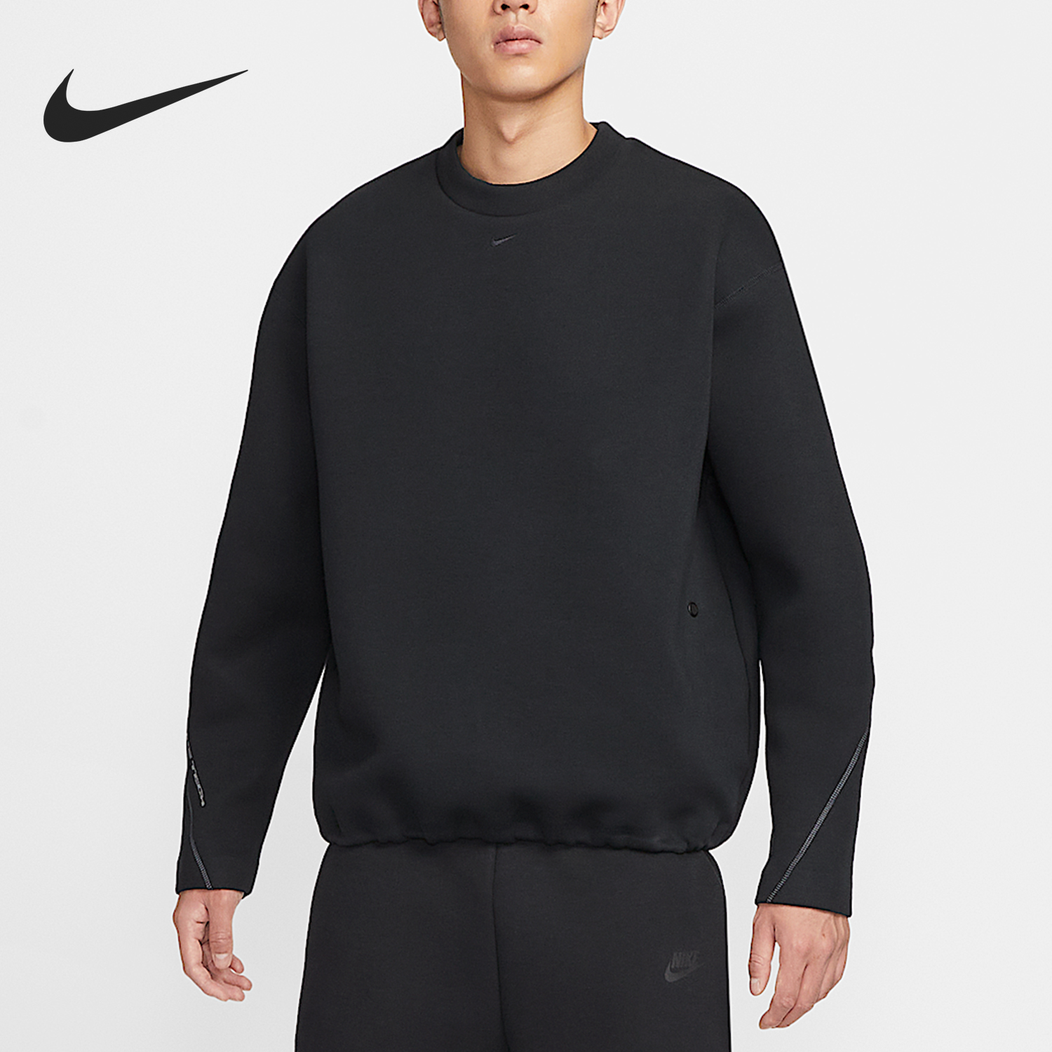 Nike/耐克正品2025 Tech男士针织圆领宽松休闲卫衣HV6538-010