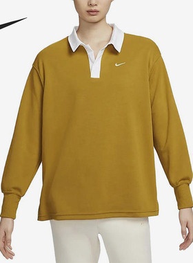 Nike/耐克正品女士时尚舒适翻领休闲宽松长袖T恤FB8721-716