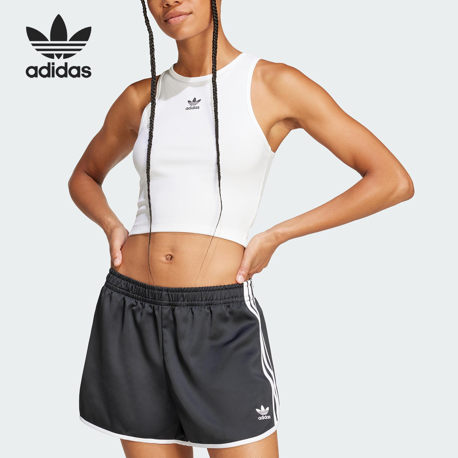 Adidas/阿迪达斯正品三叶草女士经典时尚工字修身无袖背心JC9007