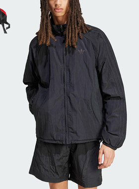 Adidas/阿迪达斯正品三叶草男士拉链立领运动宽松防风外套JC6221