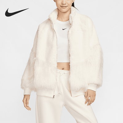 Nike/耐克正品新款女士保暖时尚人造毛皮拼接夹克HV8464-133
