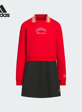 Adidas/阿迪达斯正品字母针织长袖连衣裙新款连衣裙KV6916