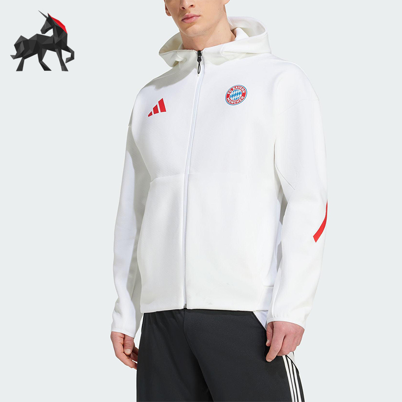 Adidas/阿迪达斯正品JACKET 男士连帽双面针织运动足球外套JM9439