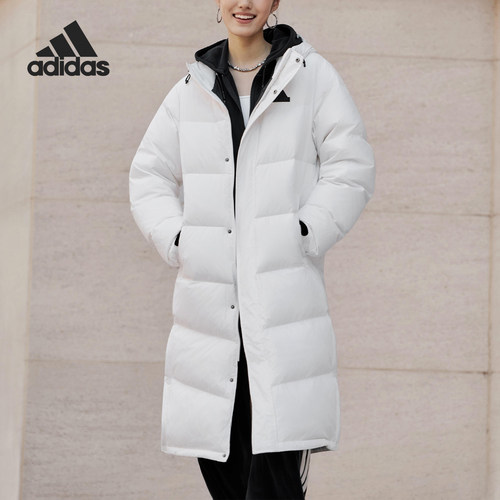 阿迪达斯男女保暖连帽羽绒服