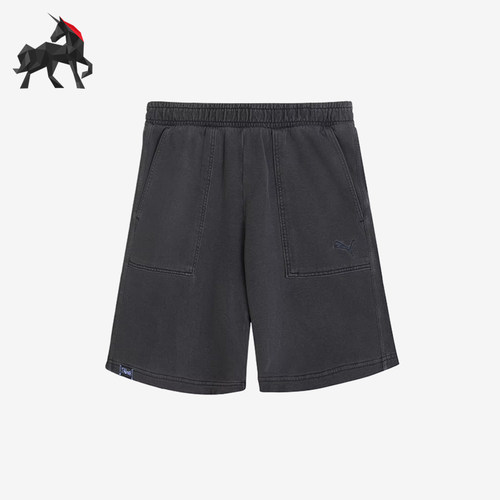 Puma/彪马正品SS25纯色松紧中腰男休闲短裤经典舒适短裤633137-69