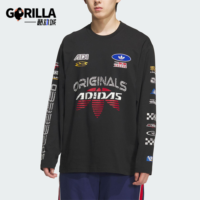Adidas/阿迪达斯正品三叶草男士透气宽松圆领运动休闲长袖KH1199