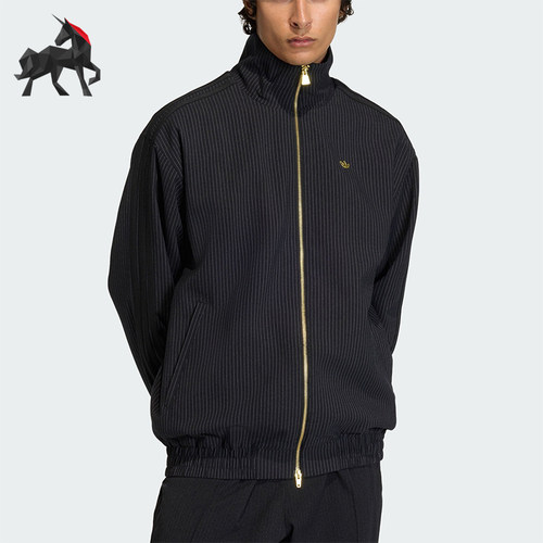 Adidas/阿迪达斯正品三叶草男士休闲立领竖条纹运动外套KC9051