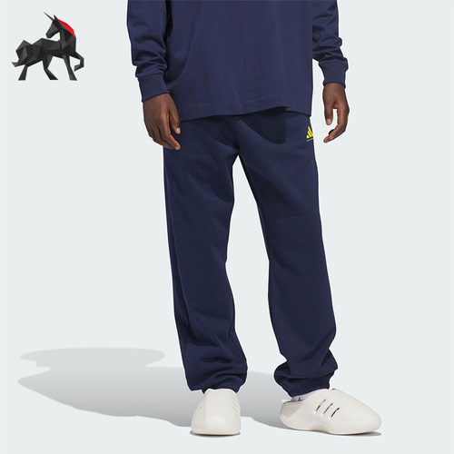 Adidas/阿迪达斯正品2025冬季款男女日常松紧腰直筒长裤JZ9531