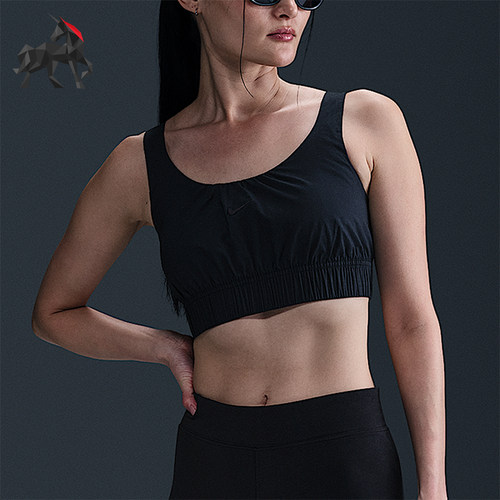 Nike/耐克正品2025女士刺绣套头耐穿透气修身运动背心HM6974-010