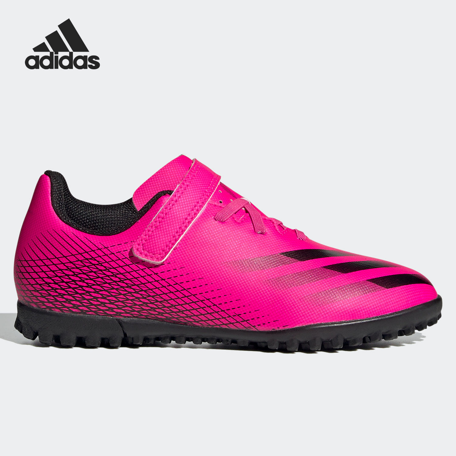Adidas/阿迪达斯正品 夏季新款儿童碎钉魔术贴人草足球鞋FZ3750