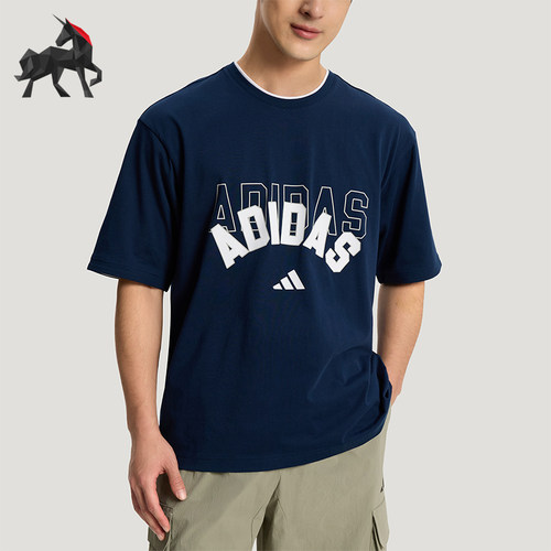 Adidas/阿迪达斯正品U 2IN1 T-SHIRT男女二合一经典短袖T恤KX0515
