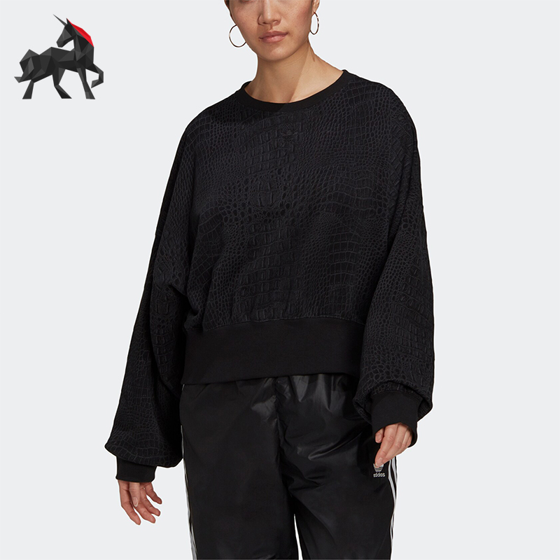 阿迪达斯女士长袖套头卫衣