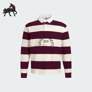 KF1867 Adidas 阿迪达斯正品 三叶草男士 翻领宽松条纹三条纹POLO衫
