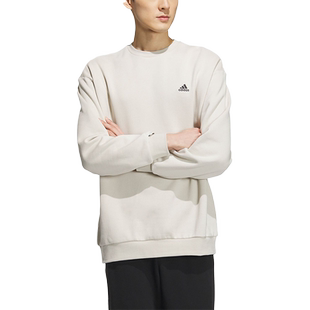 Adidas/阿迪达斯官方正品加绒加厚情侣款宽松长袖圆领卫衣IV7598