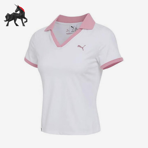 Puma/彪马正品W LATE ADD女士透气翻领运动针织休闲短袖692774-02