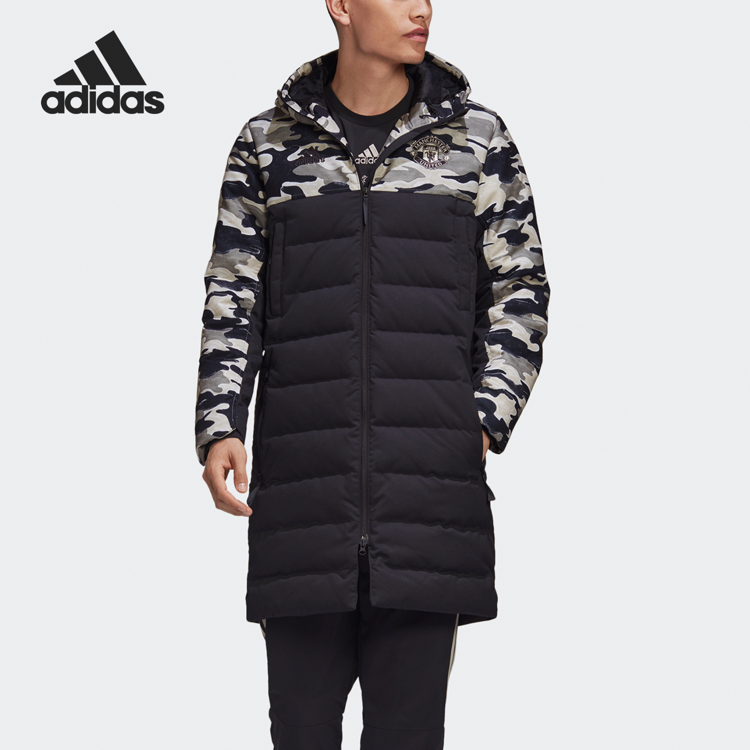 Adidas/阿迪达斯官方正品足球运动男子保暖中长款羽绒服FR3867