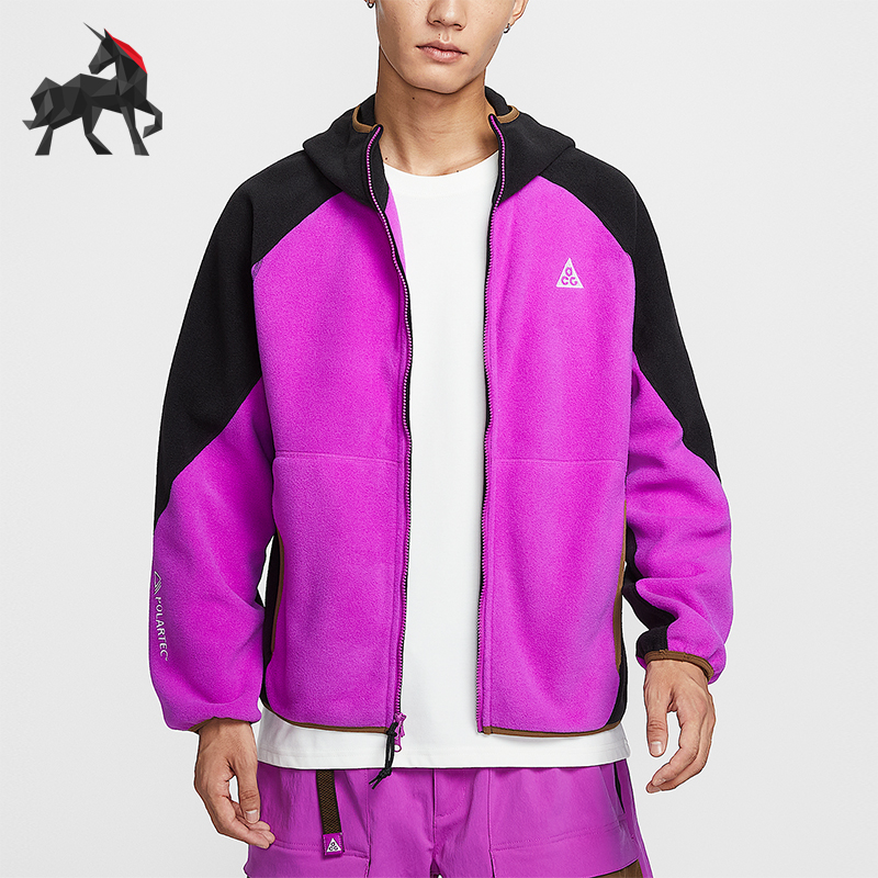 Nike/耐克正品ACG Wolf Tree男士运动拼接连帽拉链外套HJ2461-551